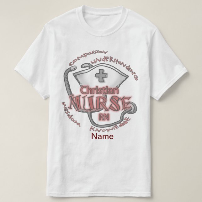 T-shirt Infirmière chrétienne axiom (Design devant)
