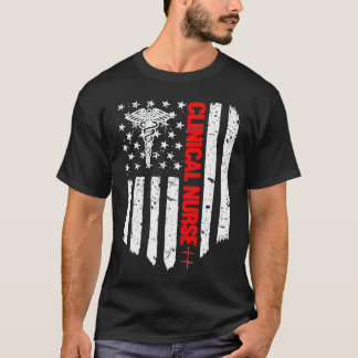T-shirt Infirmière clinicienne drapeau américain RN infirm