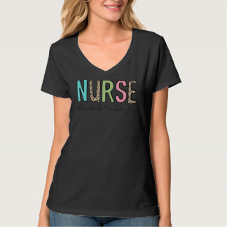 T-shirt Infirmière Coffee Scrubs Gants en caoutchouc Léopa