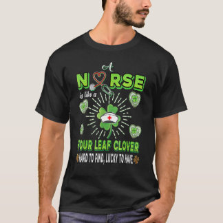 T-shirt Infirmière comme un trèfle à quatre feuilles diffi
