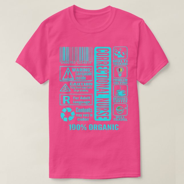 T-shirt Infirmière correctionnelle multitâche problème rés (Design devant)
