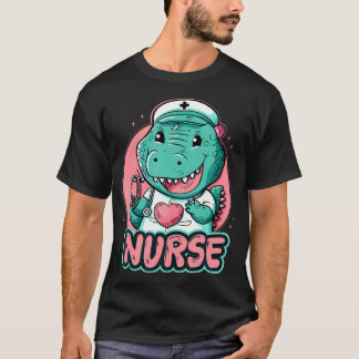 T-shirt Infirmière Crocodile Infirmière Alligator Stéthosc