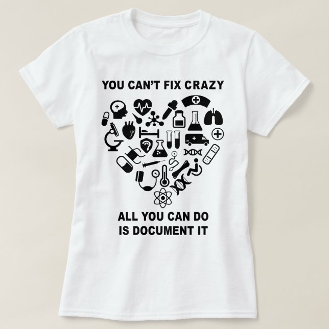 T-shirt Infirmière Cute Coeur Infirmière Funny (Design devant)