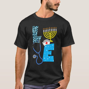 T-shirt Infirmière d'amour Hanoukka Infirmières juives Cha