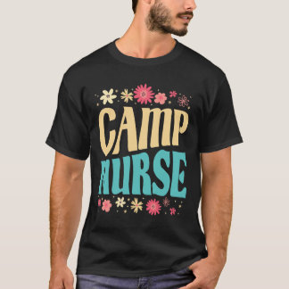 T-shirt Infirmière de camp tenue florale camping d'été inf