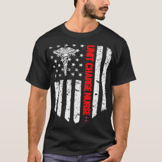 T-shirt Infirmière de charge d'unité Drapeau américain RN 