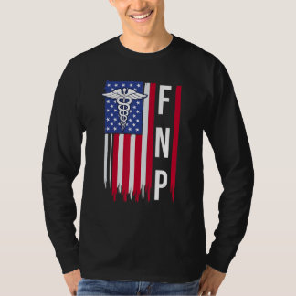 T-shirt Infirmière De Famille Fnp Praticien Usa Drapeau Fu