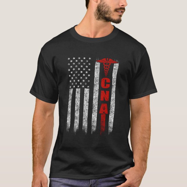 T-shirt Infirmière de la Fierté patriotique du drapeau amé (Devant)