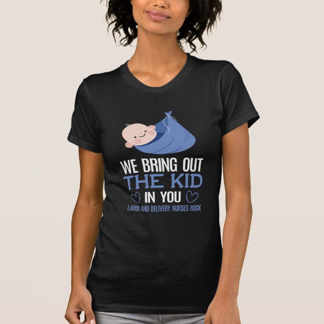 T-shirt Infirmière de la main-d'oeuvre Cute Doula Midwife  (Devant)