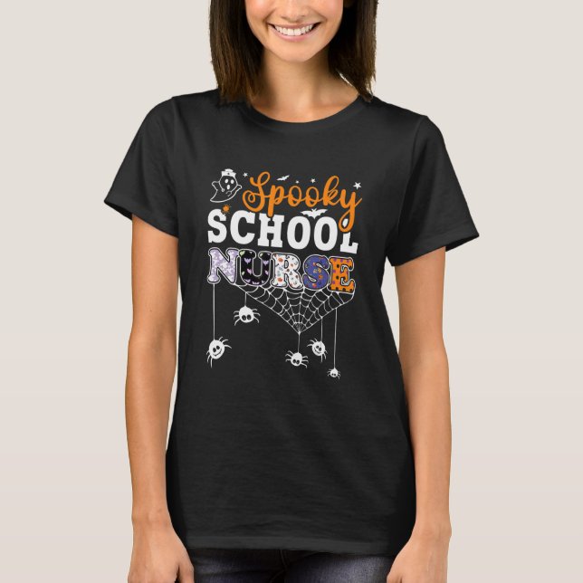 T-shirt Infirmière de l'école Éffrayante d'Halloween (Devant)