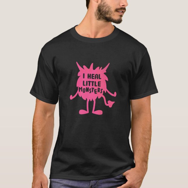 T-shirt Infirmière de l'école Je guéris les petits monstre (Devant)