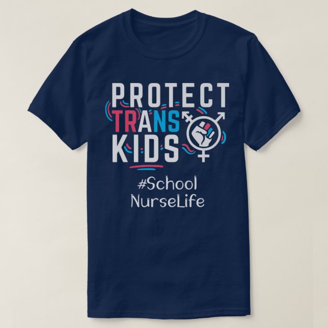 T-shirt Infirmière de l'école Protéger les enfants trans t (Design devant)