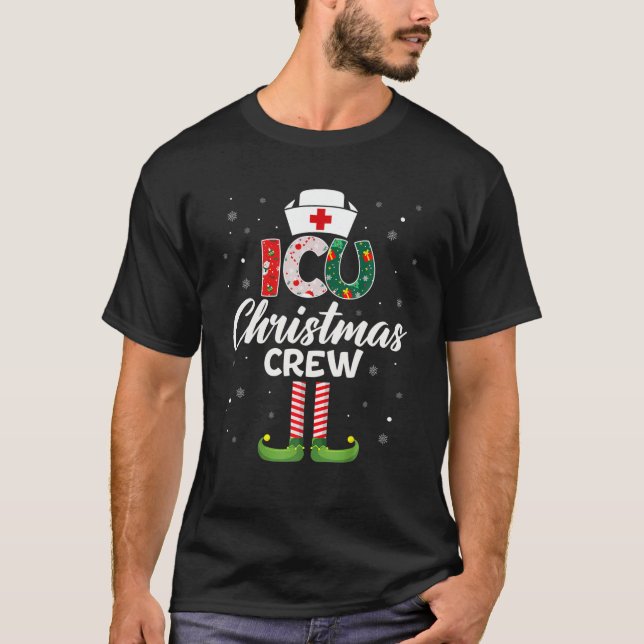 T-shirt Infirmière de l'ICU Scrubs de Noël pour les femmes (Devant)