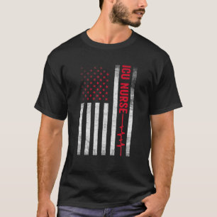 T-shirt Infirmière de l'ICU soins critiques drapeau améric