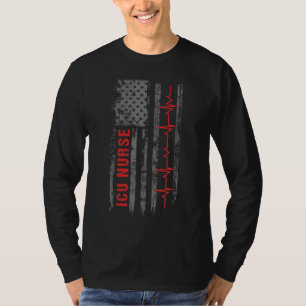 T-shirt Infirmière de l'ICU soins critiques drapeau améric