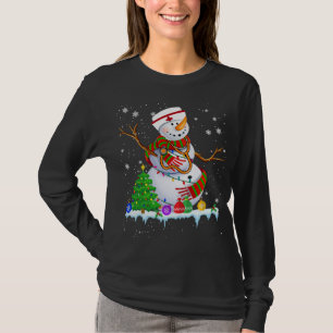 T-shirt Infirmière de neige lumières Noël Noël Arbre de No