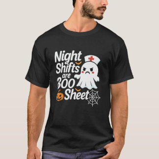 T-shirt Infirmière de nuit d'Halloween Fantôme Drôle de dr