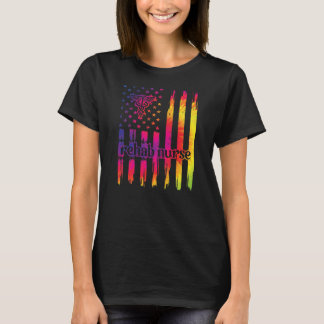 T-shirt Infirmière de réadaptation US Drapeau Réhabilitati