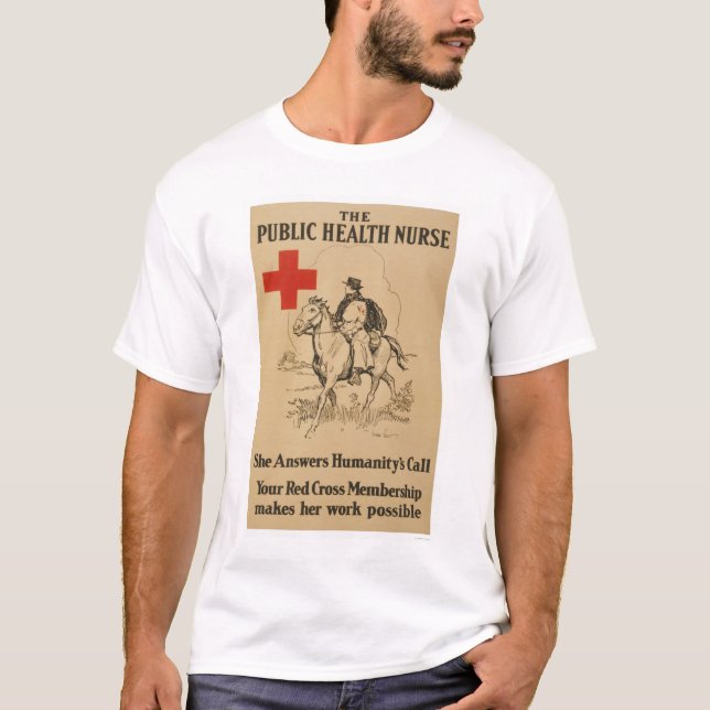 T-shirt Infirmière de santé publique - elle répond à (Devant)