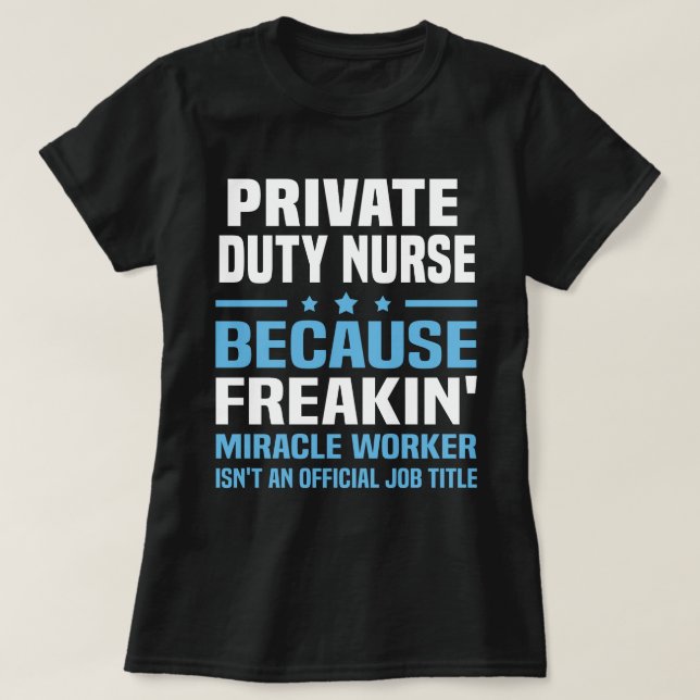 T-shirt Infirmière de service privé (Design devant)