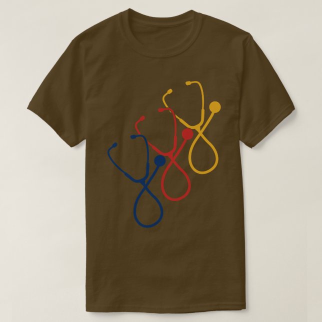 T-shirt Infirmière de stéthoscope (Design devant)