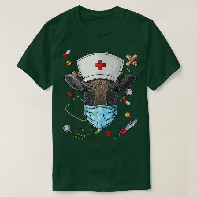 T-shirt Infirmière de vache RN Funny ER Infirmière de l'éc (Design devant)