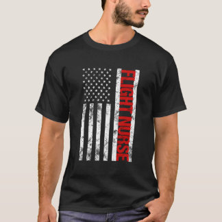 T-shirt Infirmière de vol du drapeau américain