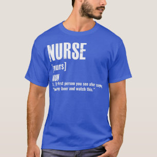 T-shirt Infirmière Définition Drôle Tenir Ma Bière