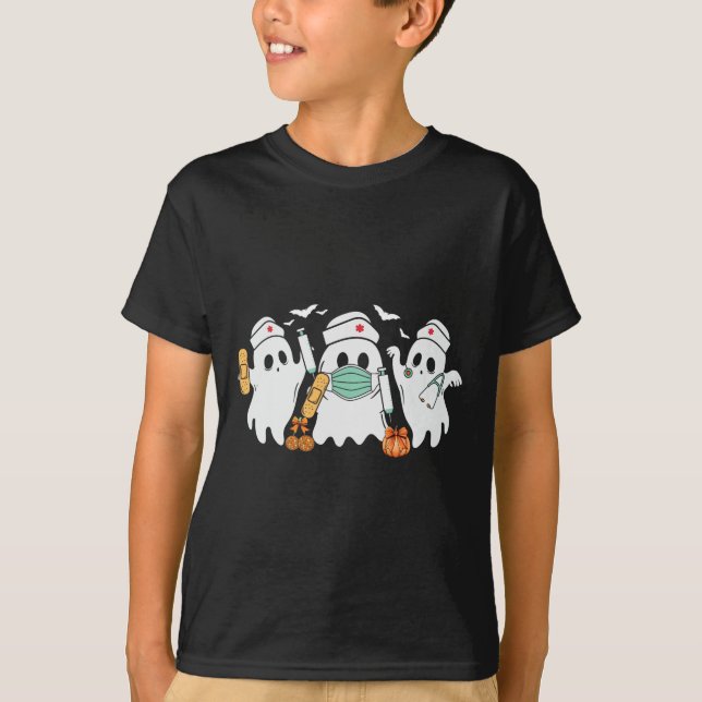 T-shirt Infirmière d'Halloween Infirmière fantôme Infirmiè (Devant)