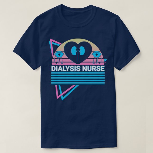 T-shirt Infirmière dialyse Retro (Design devant)