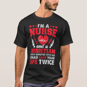 T-shirt Infirmière diplômée chrétienne cool infirmière gra