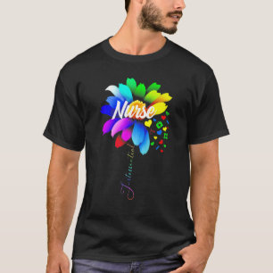 T-shirt Infirmière drôle Autisme Puzzle Stéthoscope Tourne
