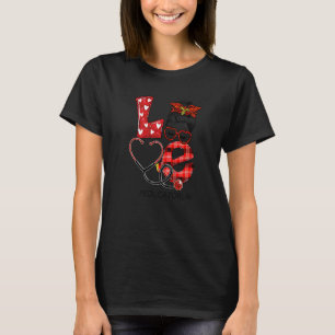 T-shirt Infirmière éducatrice Plaid Leopard Love Heart Mes