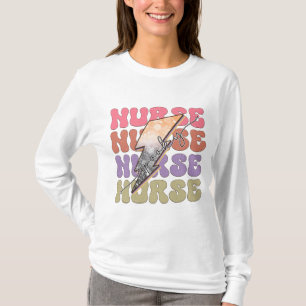 T-shirt Infirmière éffrayante Halloween Long Manche