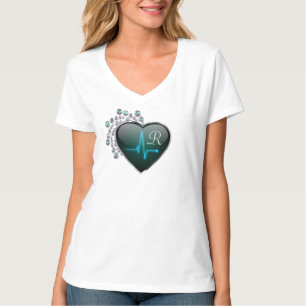 T-shirt Infirmière EKG bijou coeur médical