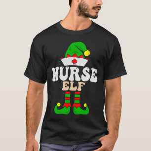 T-shirt Infirmière Elf Xmas Famille Correspondante Groupe