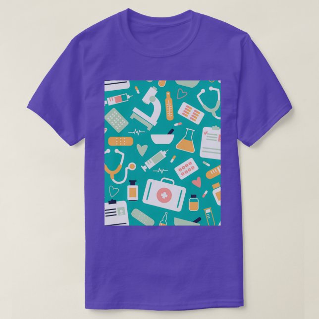 T-shirt Infirmière en papier peint (Design devant)