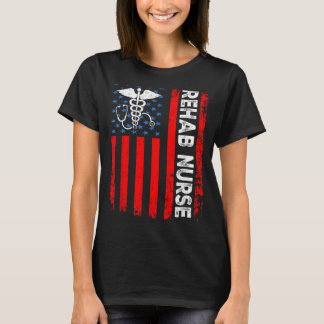 T-shirt Infirmière en réadaptation Drapeau américain Patri
