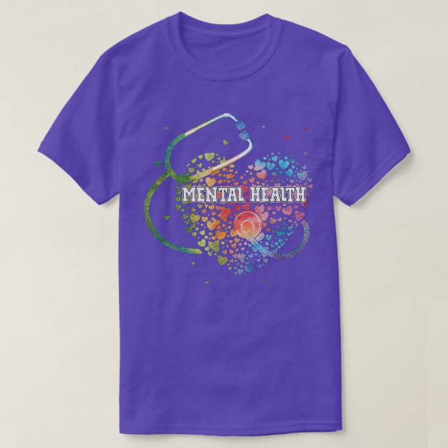 T-shirt Infirmière en santé mentale Watercol Love Heart Sc (Design devant)