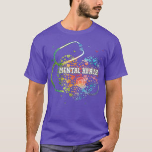 T-shirt Infirmière en santé mentale Watercol Love Heart Sc