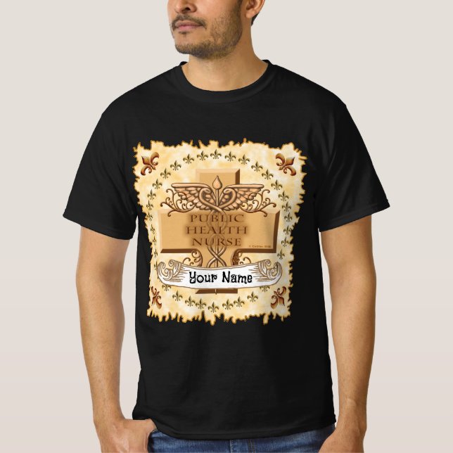 T-shirt Infirmière en santé publique Caduceus (Devant)