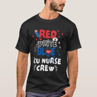 T-shirt Infirmière en soins intensifs 4 juillet Drapeau am