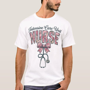 T-shirt Infirmière en soins intensifs floral nœud concepti