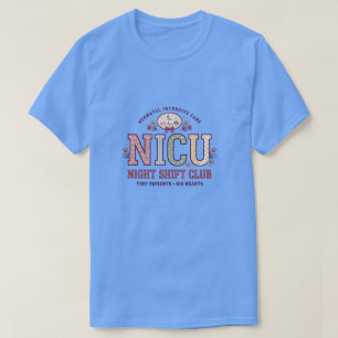 T-shirt Infirmière en USIN de nuit Rétro Floral Néonatal