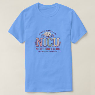 T-shirt Infirmière en USIN de nuit Rétro Floral Néonatal