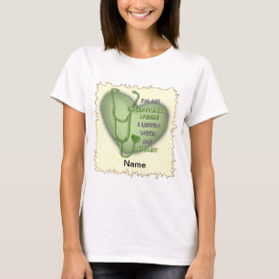 T-shirt infirmière exceptionnelle du coeur vert