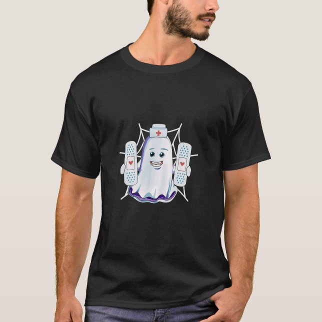 T-shirt Infirmière Fantôme Halloween Costume pour Infirmiè (Devant)