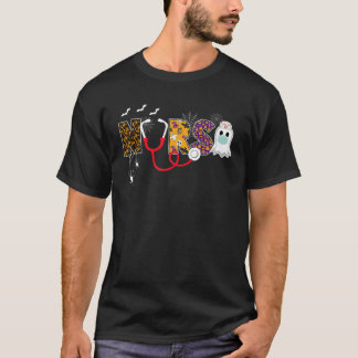 T-shirt Infirmière Fantôme Porte Masque Halloween Stethosc