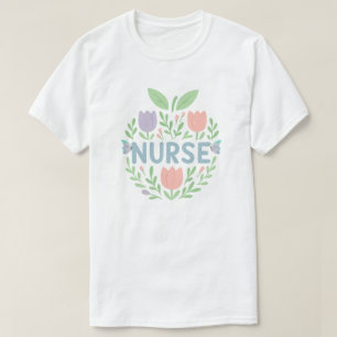 T-shirt Infirmière Floral Tulip Design