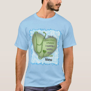 T-shirt Infirmière gériatrique Coeur vert